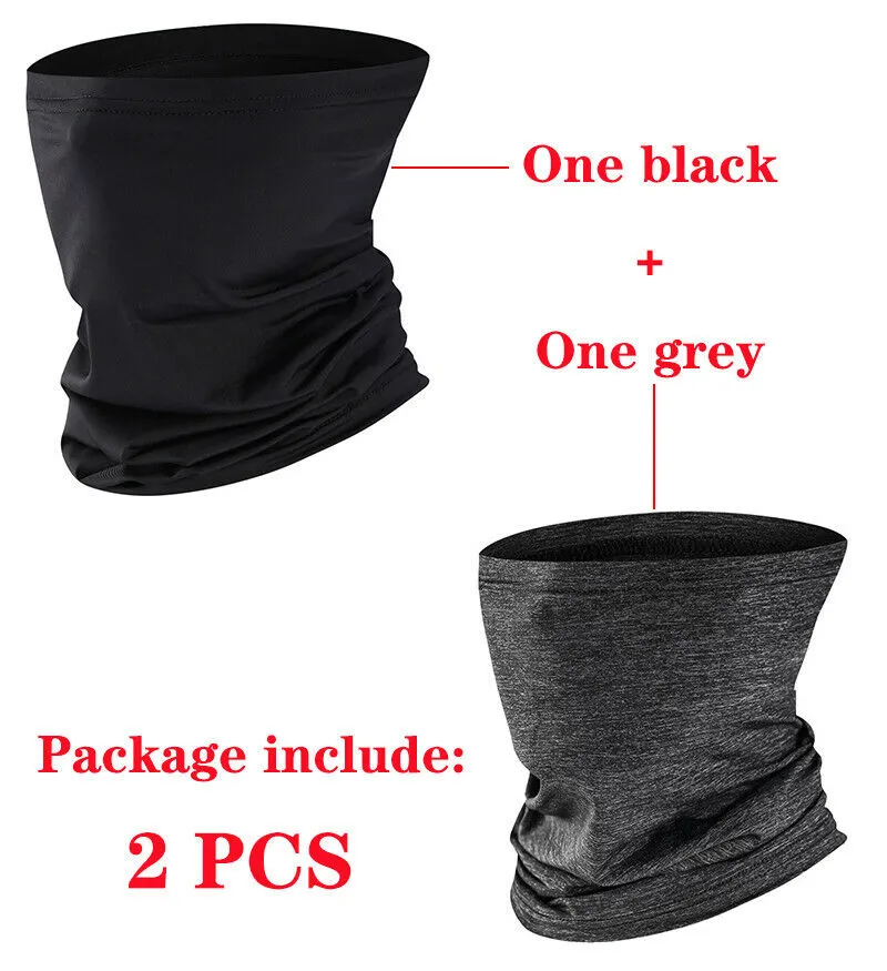 2 Pack Sun UV Protection Bandana Neck Gaiter Face Cover Scarf Headband Hiking