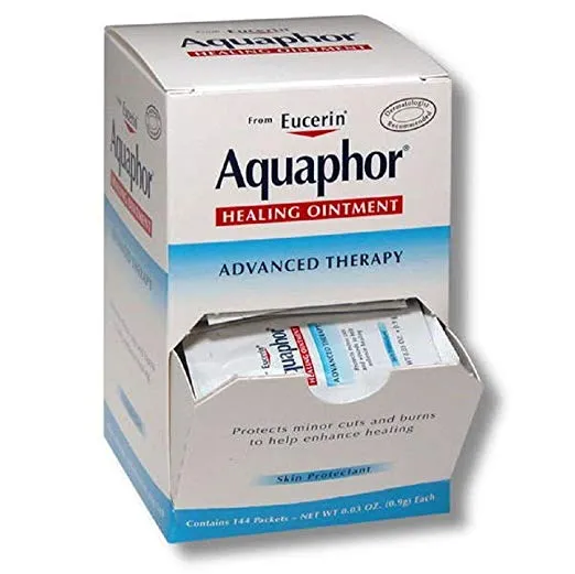 Aquaphor Advanced Theory Hand and Body Moisturizing Ointment , 0.9 Gram Pack of 144 Unscented