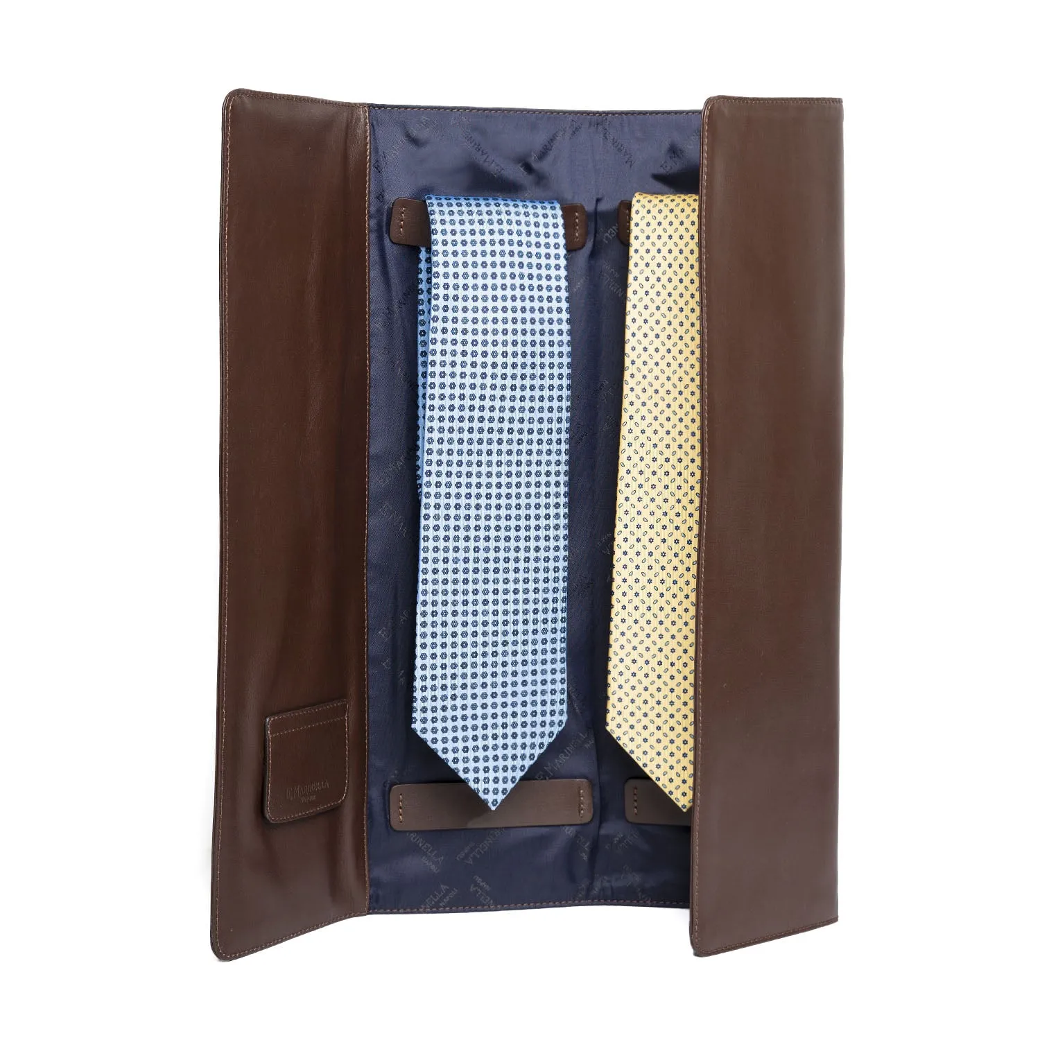 CHRISTMAS BOX WITH DARK BROWN TIE HANGER, 2 SARTORIAL TIES