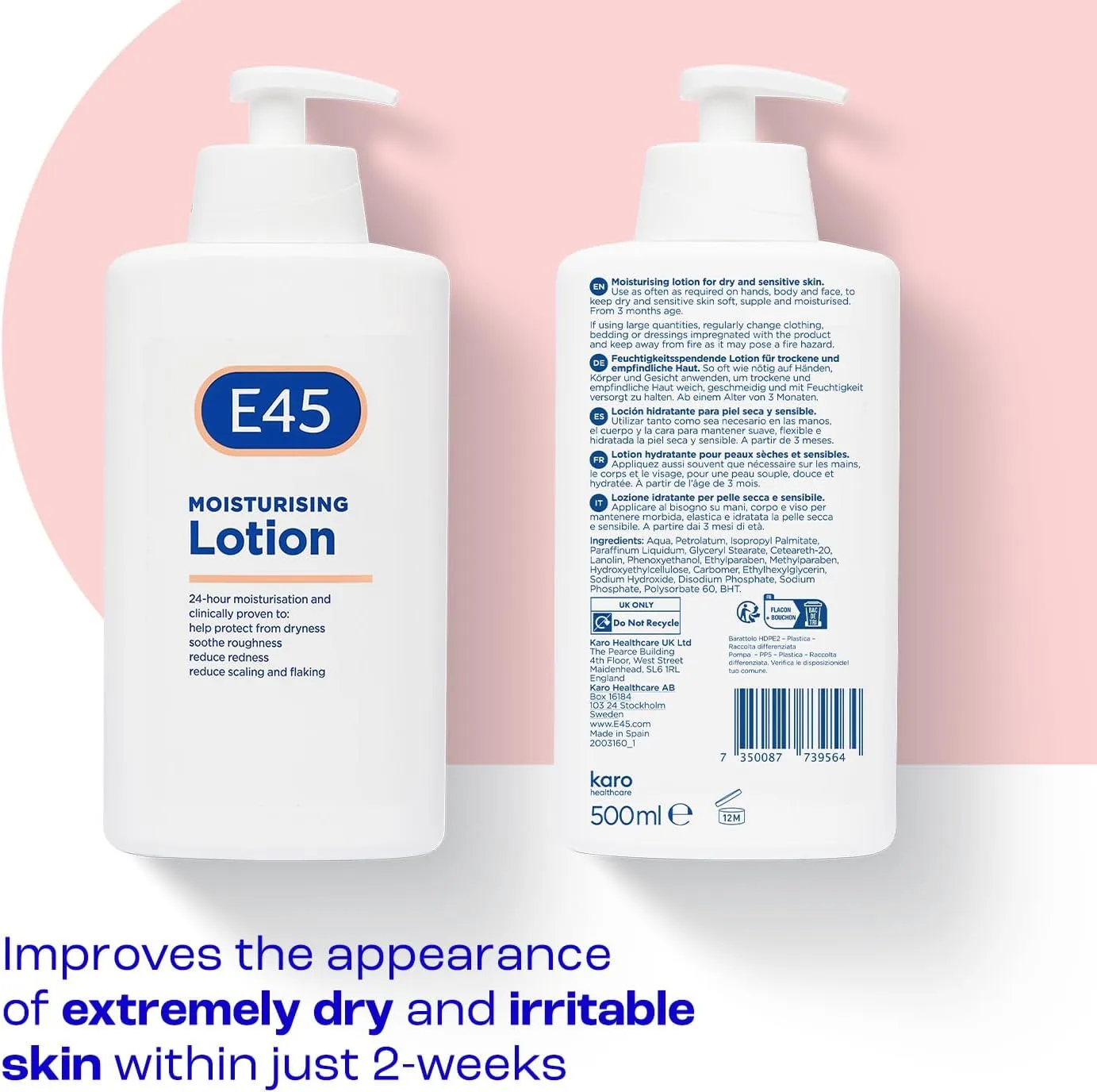 E45 Moisturizing Lotion Pump-500ml