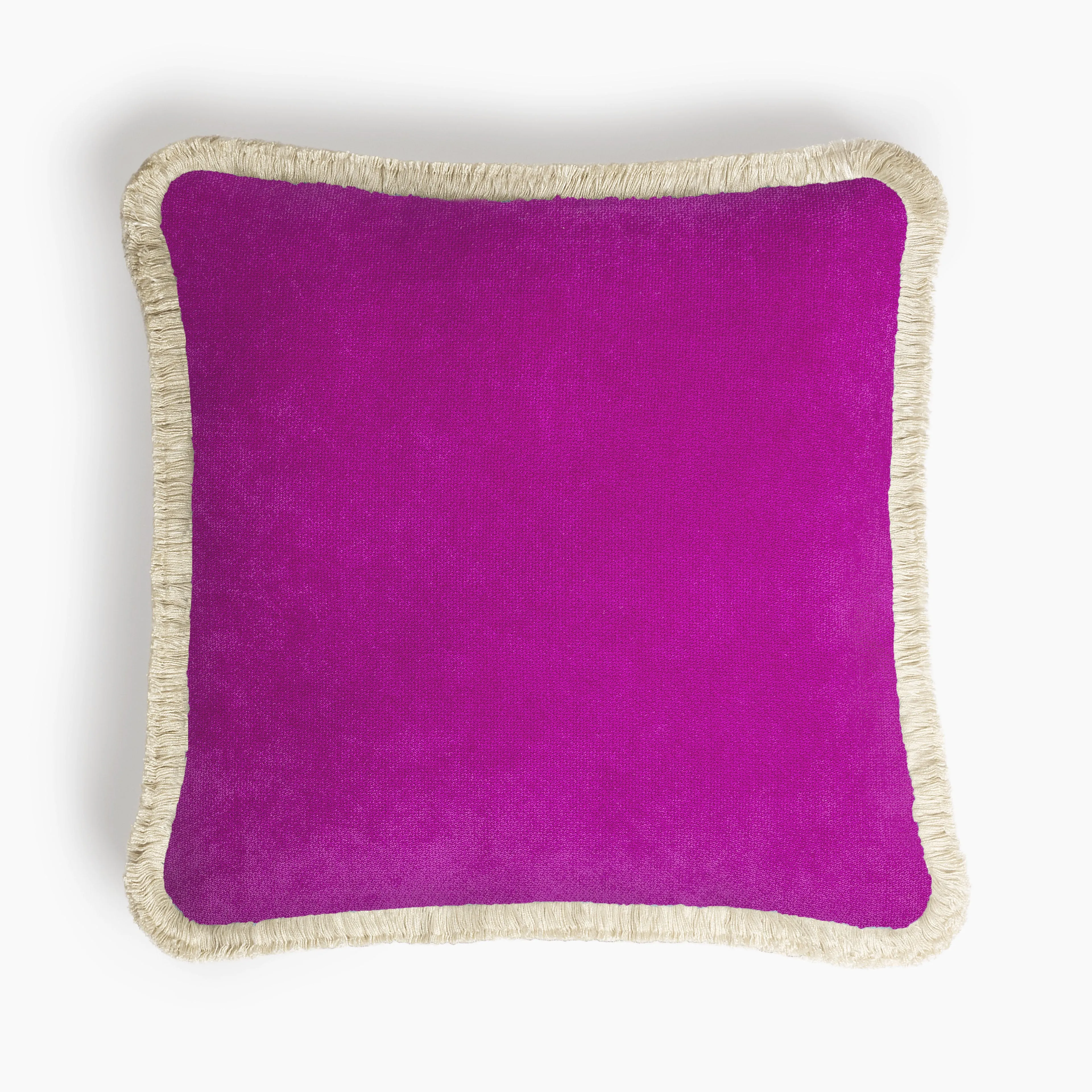 HAPPY PILLOW 40 VELVET LILAC WITH CREAM FRINGES